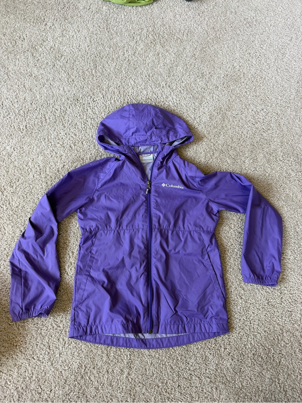 Columbia Girls' Purple Hooded Raincoat